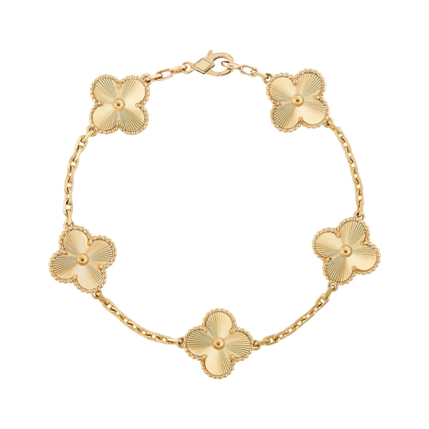 Golden Guilloché | Klöverarmband