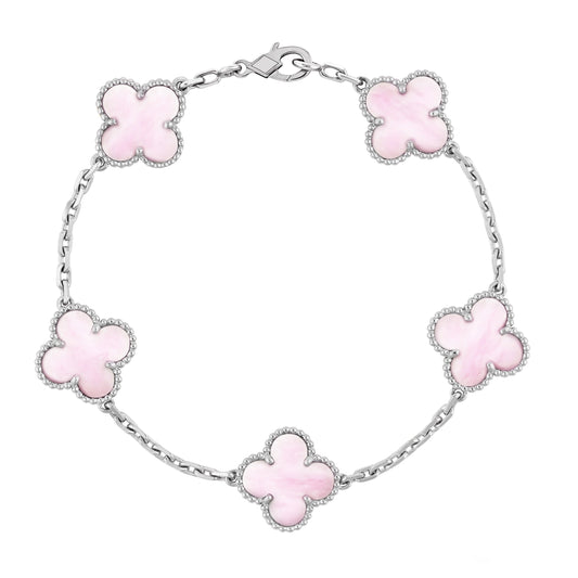 Silver Pink | Klöverarmband