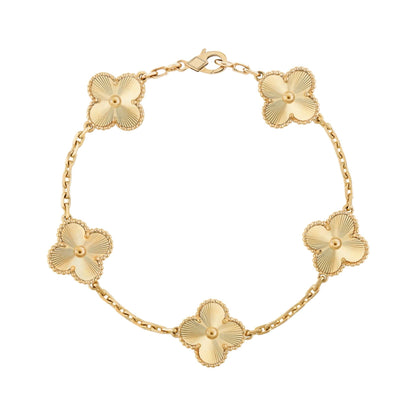 Golden Guilloché | Klöverarmband