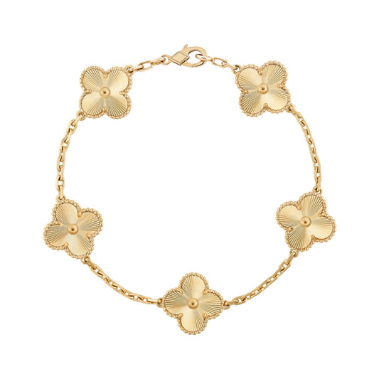 Golden Guilloché | Klöverarmband