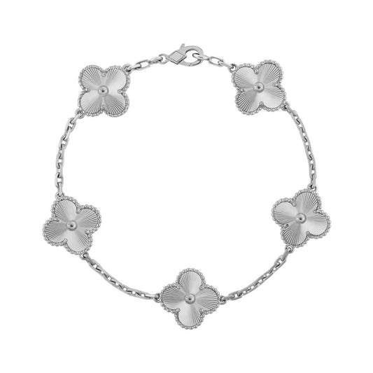 Silver Guilloché | Klöverarmband