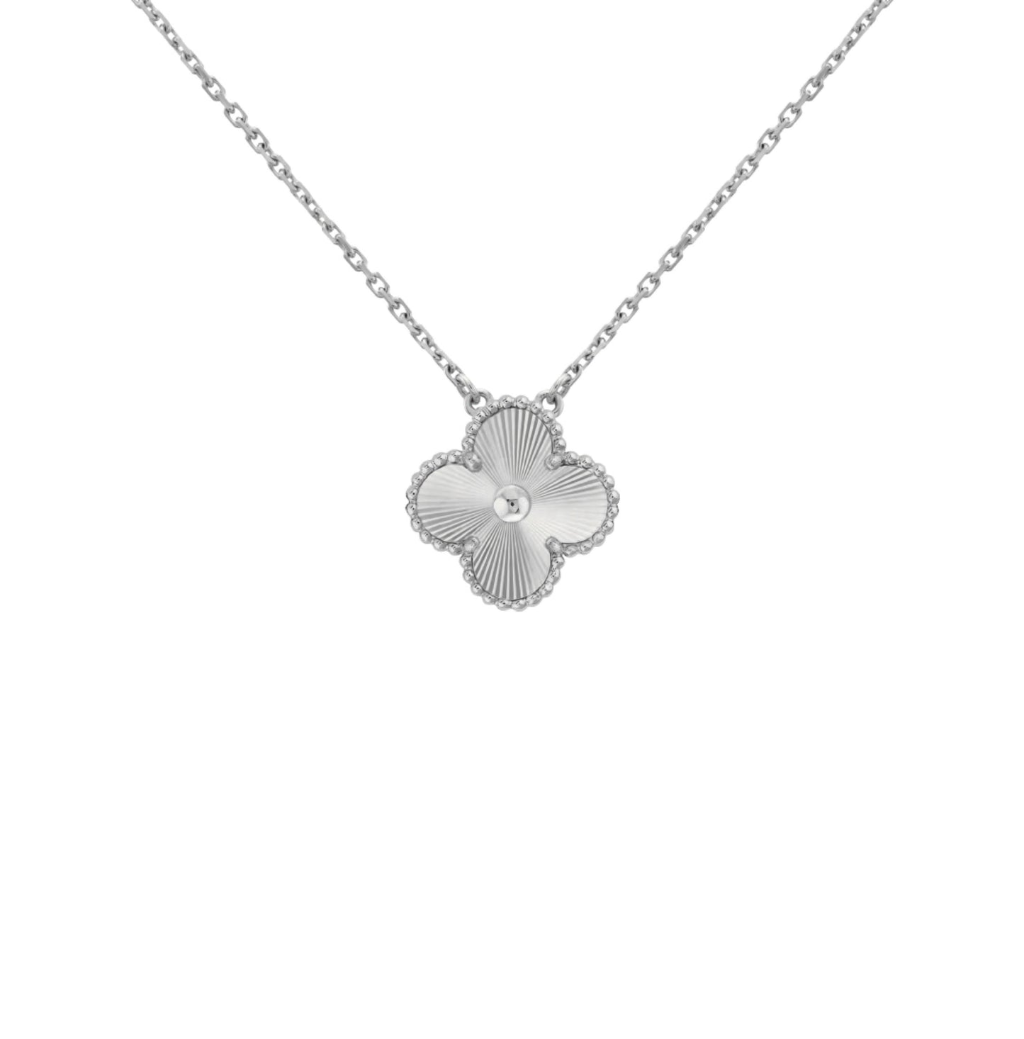 Silver Guilloché | Klöverhalsband