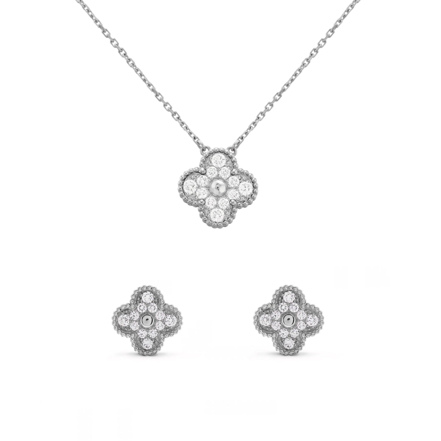 Silver | Klöver Diamantsset