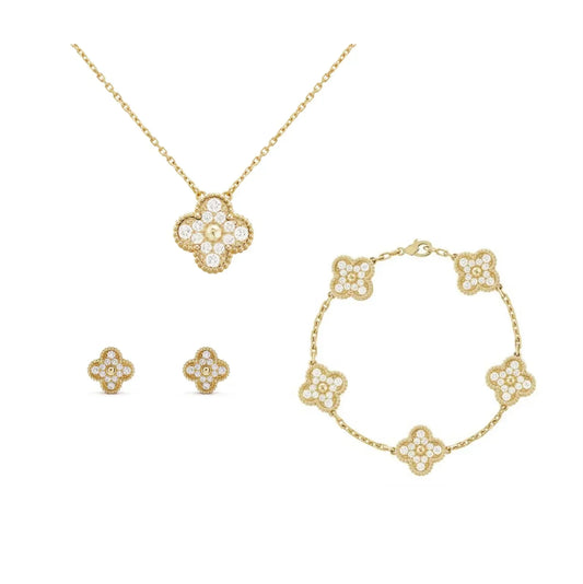 Golden Luxe | Klöverset med Diamant