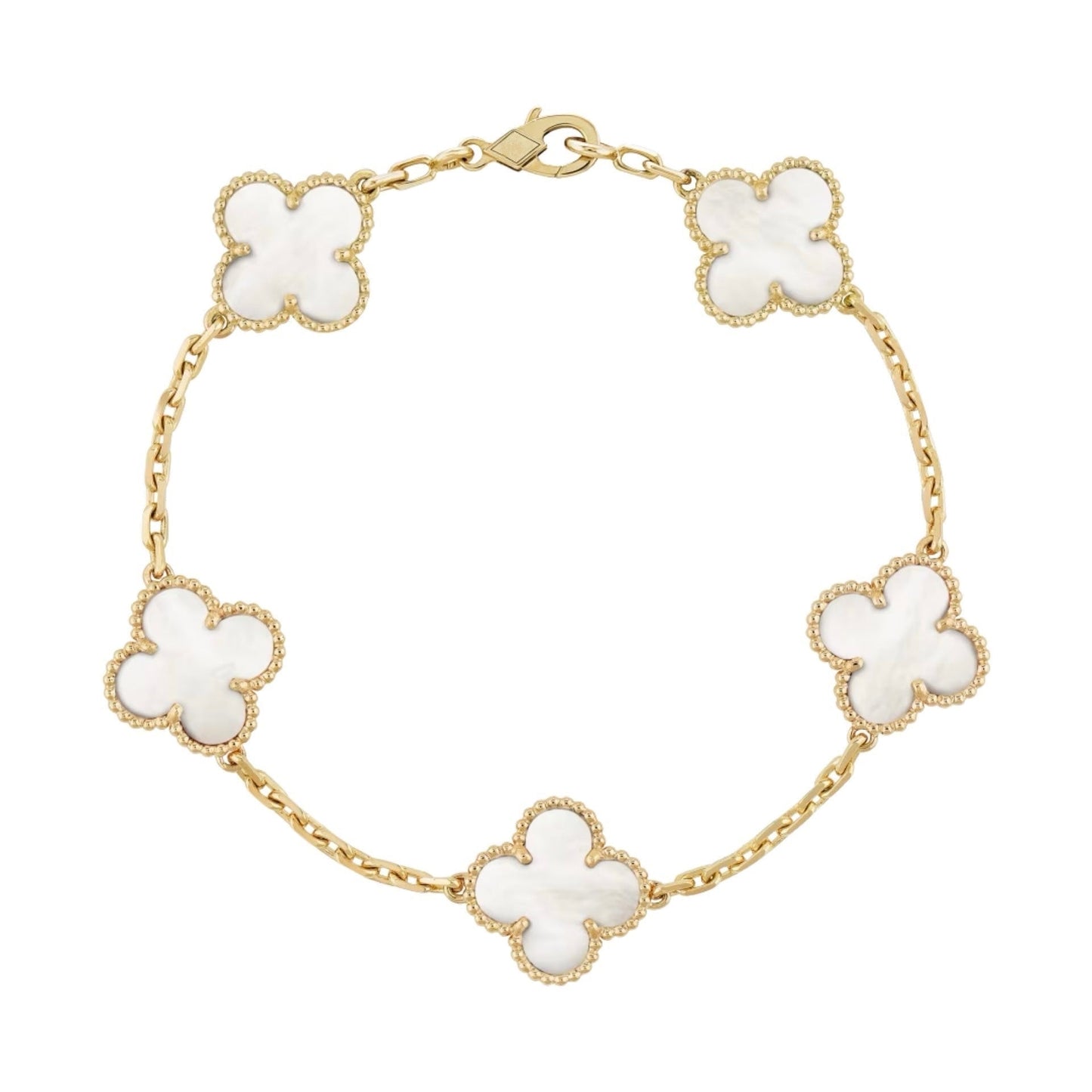 Golden White | Klöverarmband