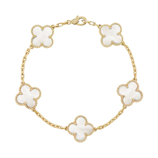 Golden White | Klöverarmband