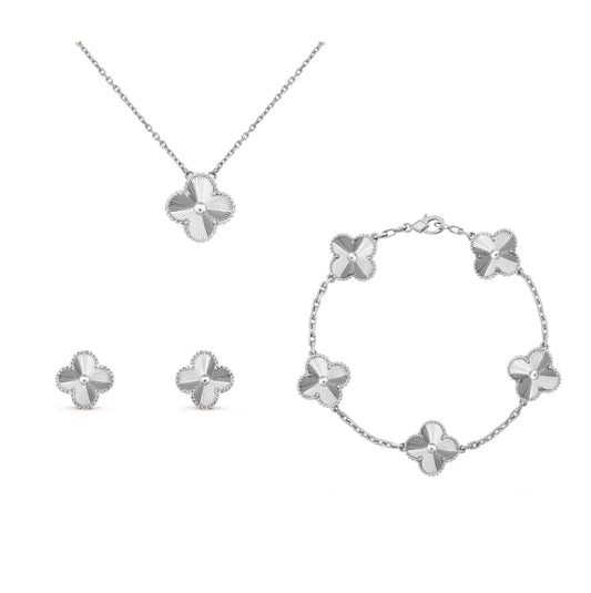 Silver Guilloché Luxe | Klöverset