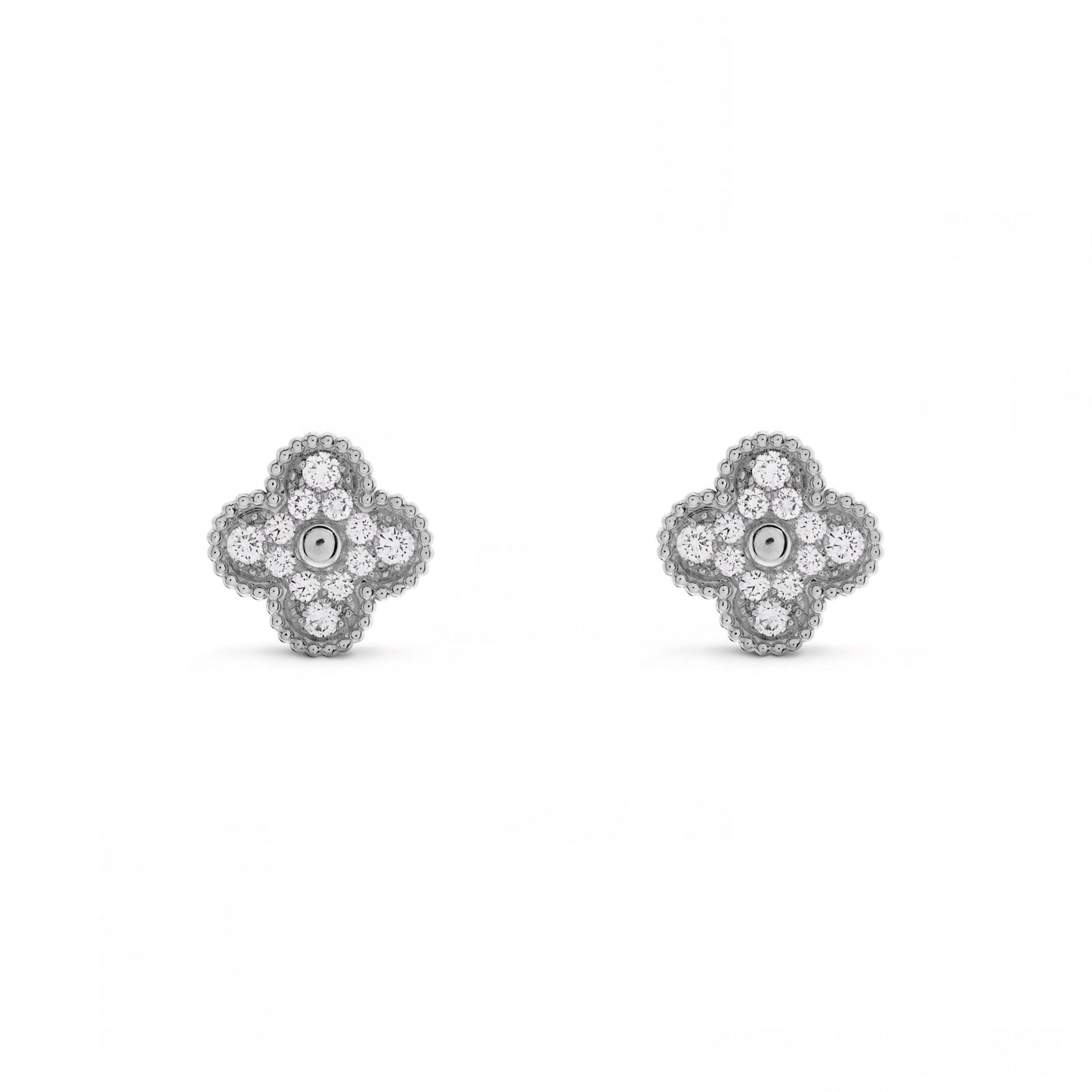Silver | Klöver Diamantörhängen