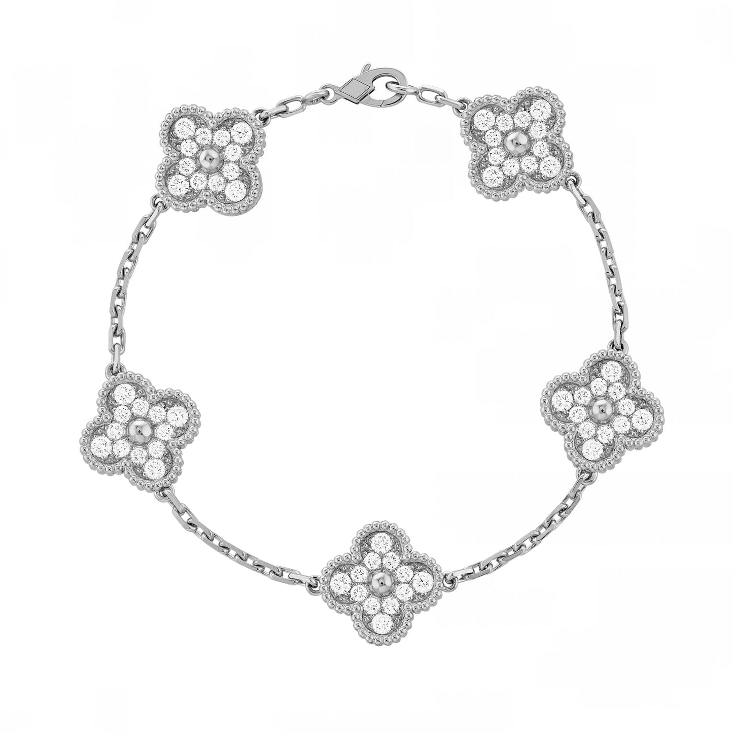 Silver | Klöver Diamantarmband