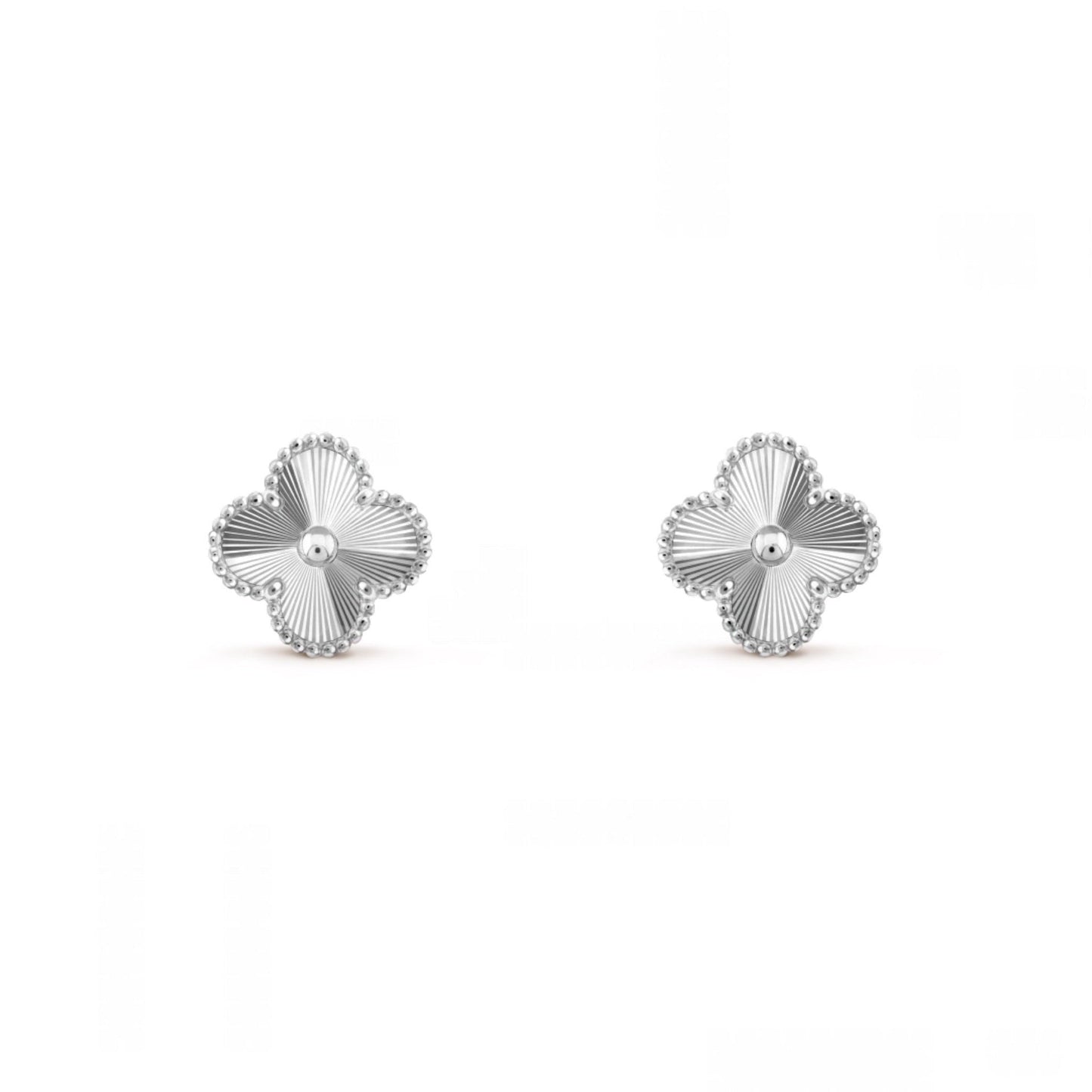 Silver Guilloché | Klöverörhängen