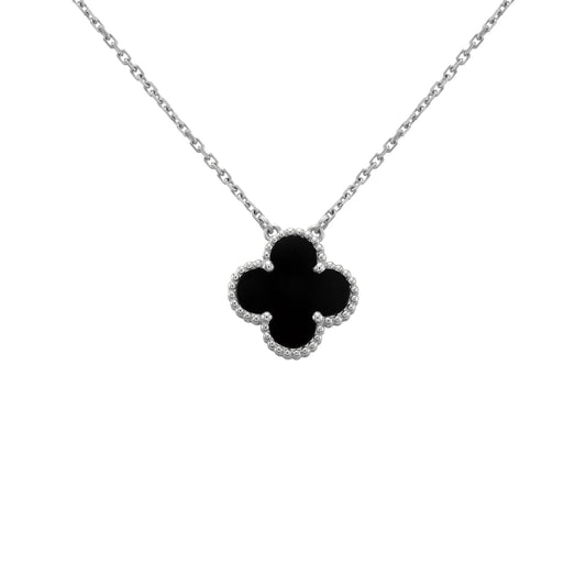 Silver Svart | Klöverhalsband