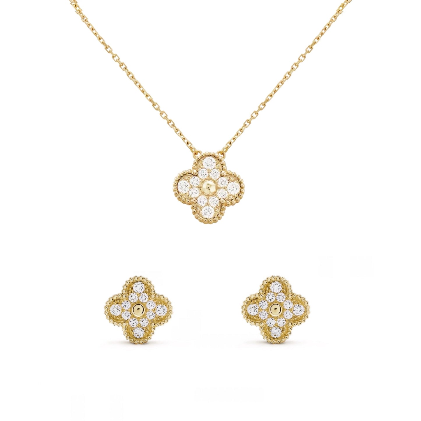Golden | Klöverset med Diamant