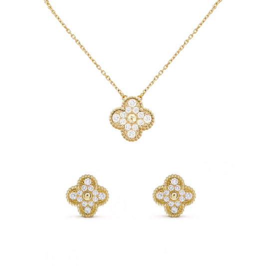 Golden | Klöverset med Diamant