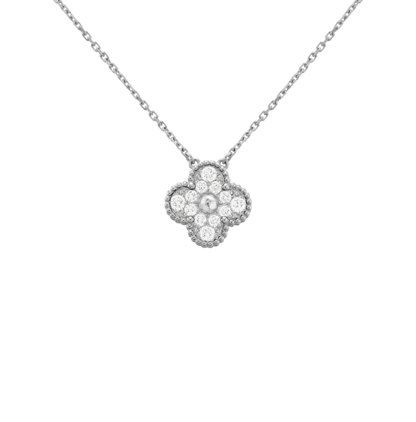 Silver | Klöver Diamanthalsband